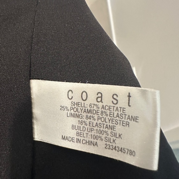 Coast UK Size 8 formal black dress with high low skirt and empress style robe - Picture 7 of 8